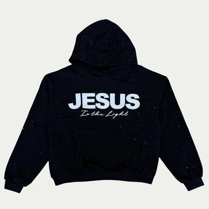 Novael Jesus is The Light Rhinestone Hoodie