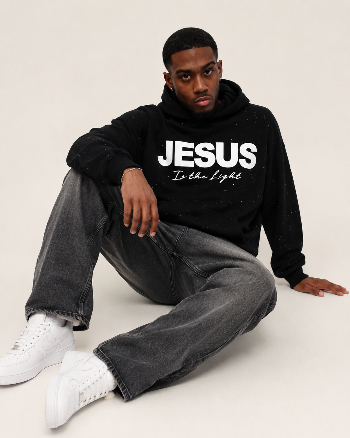 Novael Jesus is The Light Rhinestone Hoodie