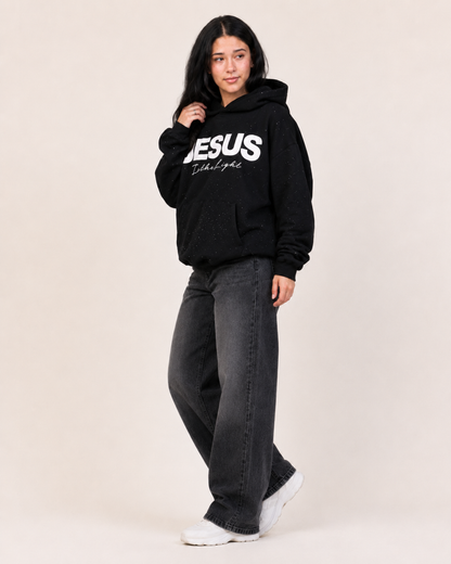 Novael Jesus is The Light Rhinestone Hoodie