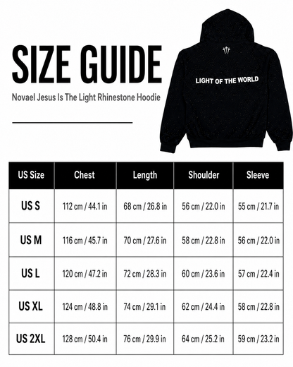 Novael Jesus is The Light Rhinestone Hoodie