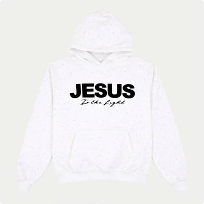Novael Jesus is The Light Rhinestone Hoodie